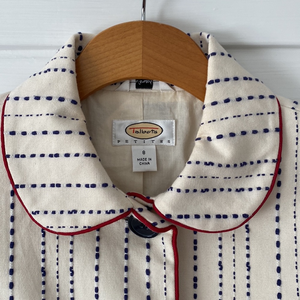 Talbots Collared Three Quarter Length Sleeve Jack… - image 3